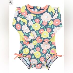 Ruffle Butts Colorful Floral Rashguard